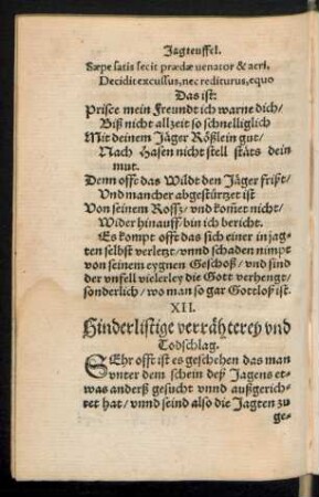 XII. Hinderlistige verrähterey und Todschlag.