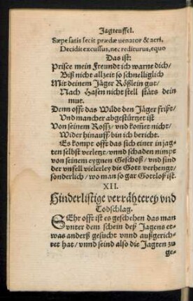 XII. Hinderlistige verrähterey und Todschlag.