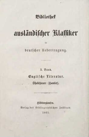 Shakespeare's Hamlet