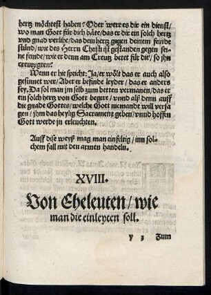 XVIII. Von Eheleuten/ wie man die einleyten soll.