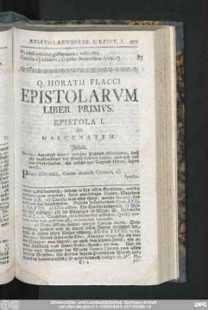 Epistola I. Ad Maecenatem.