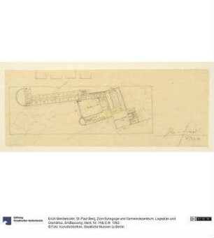 St. Paul Berg, Zion-Synagoge und Gemeindezentrum, Lageplan und Grundriss, Endfassung