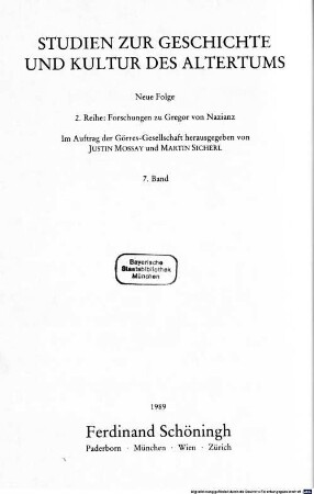 Gregor von Nazianz, Über die Bischöfe : (carmen 2,1,12) ; Einleitung, Text, Übersetzung, Kommentar