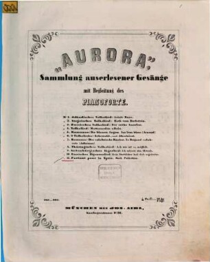 Aurora : Samml. auserlesener Gesänge ; mit Begl. d. Pianoforte, 11. Partant pour la Syrie