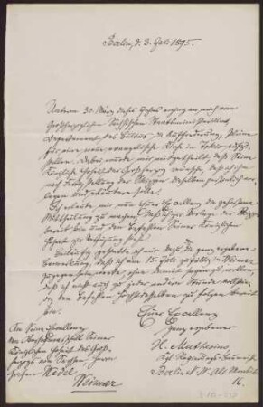 Schreiben an Carl Alexander Großherzog von Sachsen-Weimar (Brief)