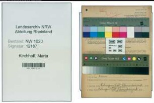 Entnazifizierung Marta Kirchhoff , geb. 09.03.1897 ()