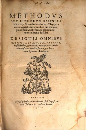 Methodus sex librorum Galeni in differentiis et causis morborum