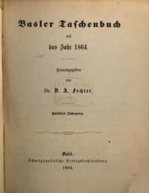 Basler Taschenbuch. 12. 1864
