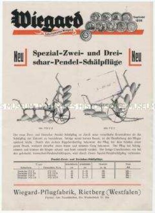 Spezial-Zwei- und Dreischar-Pendel- und Schälpflüge