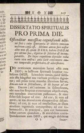 207-231, Dissertatio Spiritualis