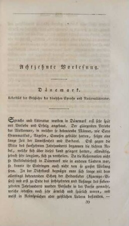 Achtzehnte Vorlesung. Dänemark