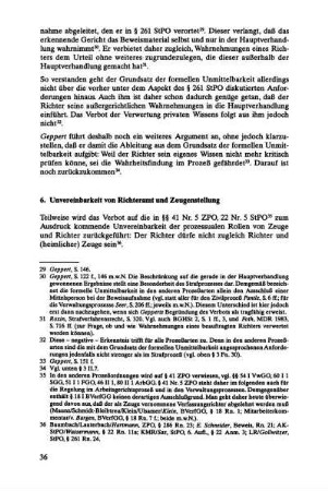 6. Unvereinbarkeit von Richteramt und Zeugenstellung