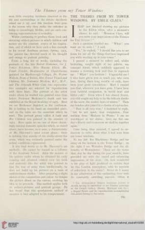 Vol. 61 (1917) = No. 244: The Thames from my tower windows