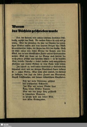 Warum das Büchlein geschrieben wurde