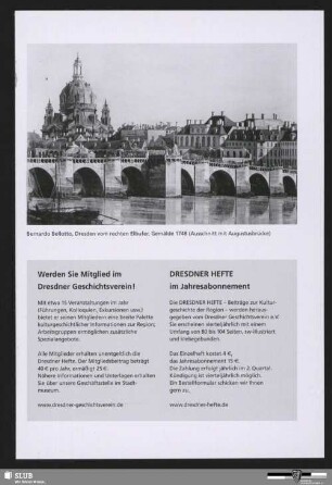 Bernardo Bellotto, Dresden vom rechten Elbufer, Gemälde 1948 (Ausschnitt mit Augustusbrücke)