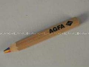 Mehrfarbiger Buntstift mit Werbeaufdruck "Agfa"