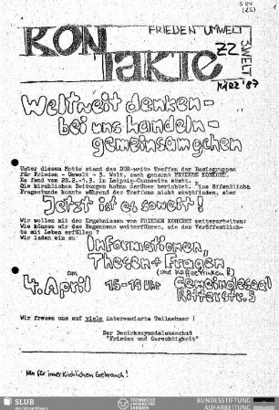 Weltweit denken - bei uns handeln - gemeinsam gehen