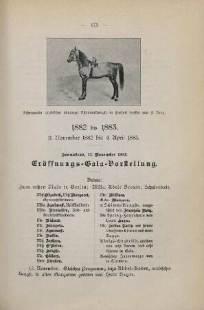 1882 bis 1883, 11. November 1882 bis 4. April 1883