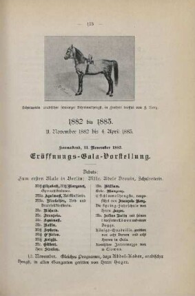 1882 bis 1883, 11. November 1882 bis 4. April 1883