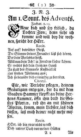 Am I. Sonnt. des Advents. - Am Sonntage Quinquagesimæ.