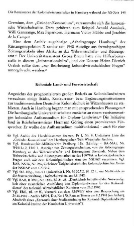 Koloniale Land- und Forstwirtschaft