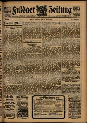 Zweite Ausgabe vom Dienstag, den 18. April 1905.