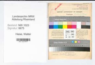 Entnazifizierung Walter Heise , geb. 22.03.1897 ()