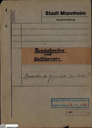 Rundschreiben und Verfügungen