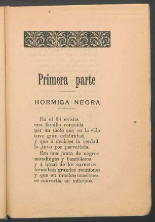 Primera parte - Hormiga negra
