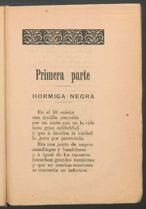 Primera parte - Hormiga negra