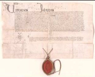Urkunde des Bischofs Johann von Cambrai.