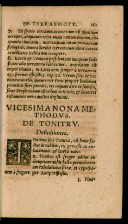 Vicesima Nona Methodus. De Tonitru.