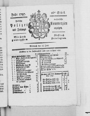 26tes Stück, Ausgabe vom 28. Juni 1797