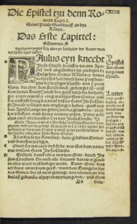 Die Epistel tzu denn Romern.