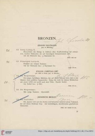 Bronzen (Nr. 112-125)