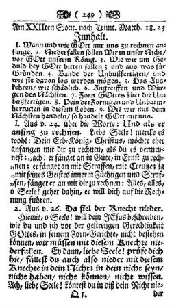 Am XXII ten Sont. nach Trinit. Matth. 18.23