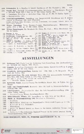 Ausstellungen (Nr. 1331 - 1456)