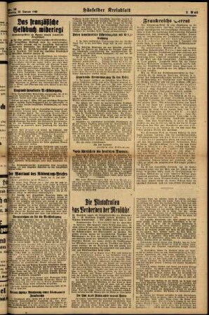 Zweite Ausgabe vom Montag, den 22. Januar 1940.