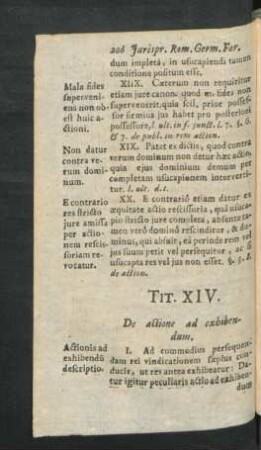 Tit. XIV. De actione ad exhibendum