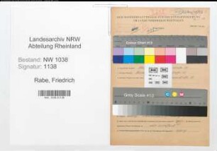 Entnazifizierung Friedrich Rabe , geb. 29.03.1895 (Ingenieur Fuer Vermessungstechnik)