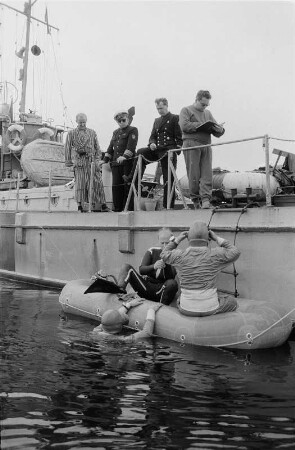 Greifswald-Wieck. Tauchsportausbildung an der GST-Marineschule „August Lütgens“ (Zentrale vormilitärisch-maritime Ausbildungsstätte der Gesellschaft für Sport und Technik)