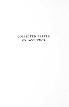 Collected Papers On Acoustics