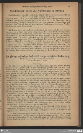 Ein photographischer Rechtsfall von principieller Bedeutung