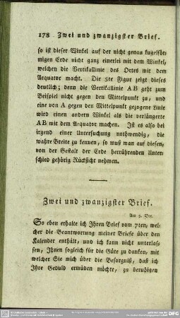 Zwei und zwanzigster Brief