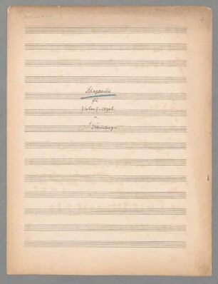 Rhapsodie für Violine und Orgel in D-Dur - BSB Mus.ms. 4742-2