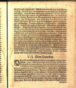 VII. Vom Trincken.