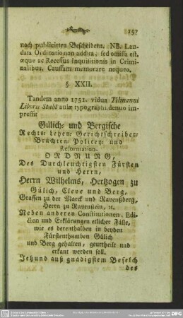 § XXII. Novissima editio de anno 1751