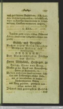 § XXII. Novissima editio de anno 1751
