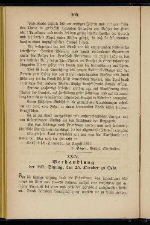 XXIV. Verhandlung der 127. Sitzung, den 25. October zu Oels