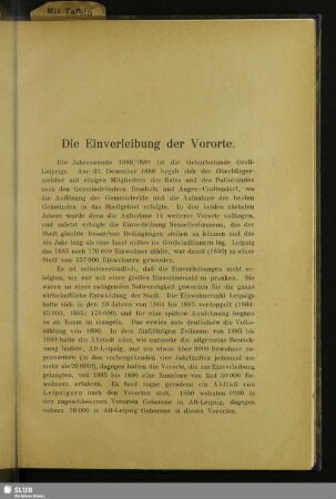 Die Einverleibung der Vororte